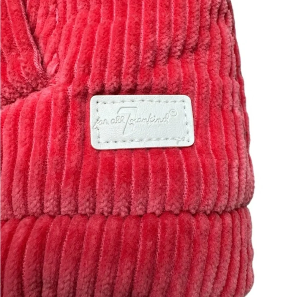 7 for all Mankind Pink Ribbed Puffer‎ Coat Sherpa Lined Jacket Girls 24M